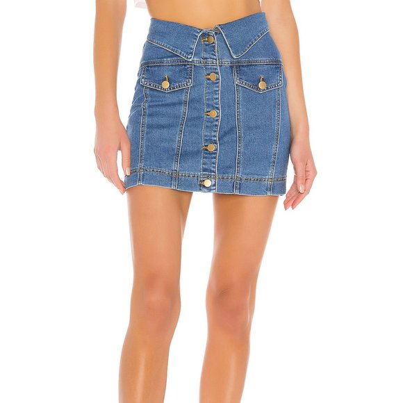 superdown Dresses & Skirts - Superdown Shannon Denim Mini Skirt XL